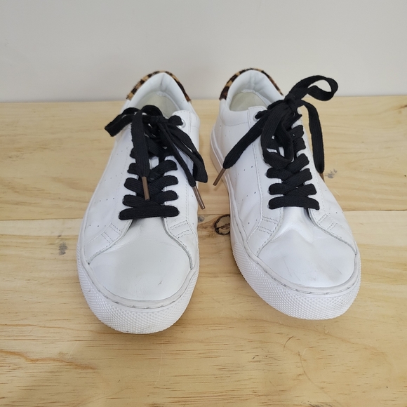 J. Crew Saturday sneakers white and leopard 9 - Picture 2 of 5